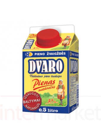 Pienas DVARO 3,5% 0,5L